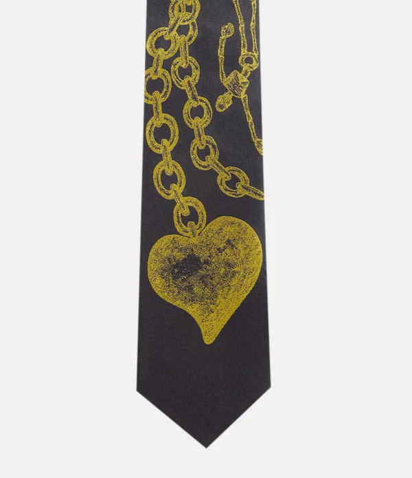 Heart And Chain Tie 8.5cm