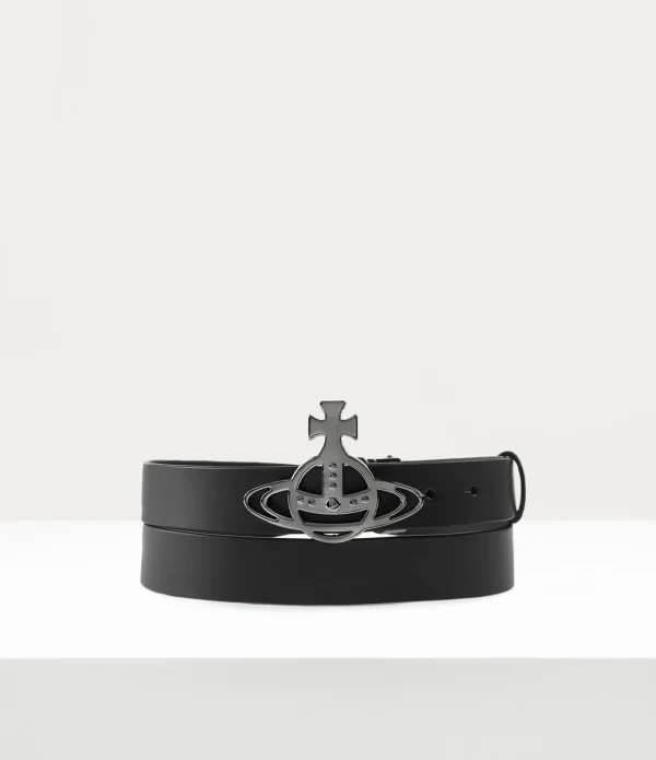 Line Orb Buckle Belt/gunmetal