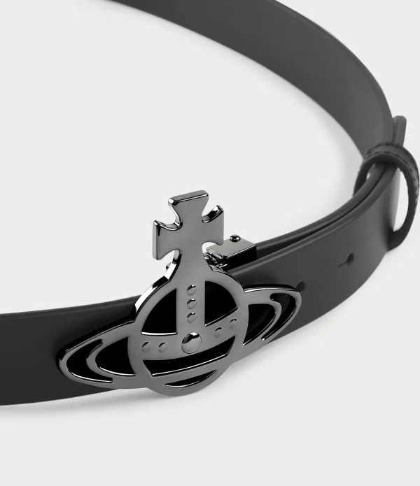 Line Orb Buckle Belt/gunmetal