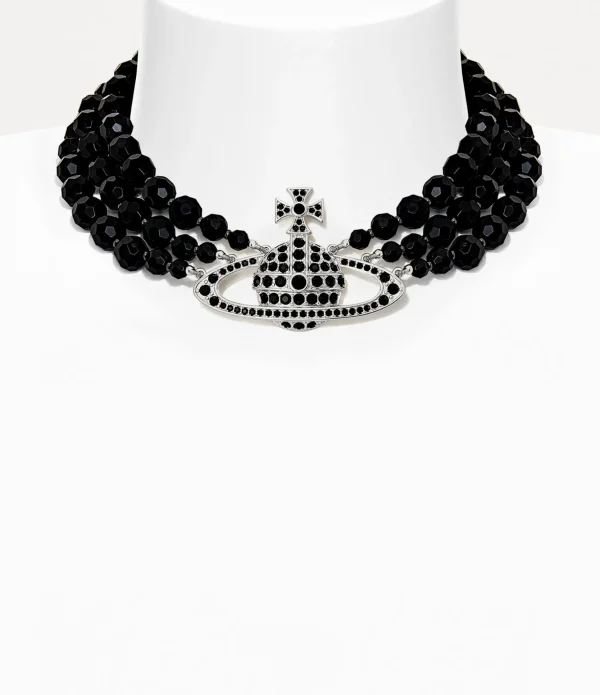 Messaline Three Row Choker