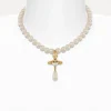 One Row Pearl Drop Choker