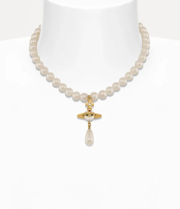 One Row Pearl Drop Choker