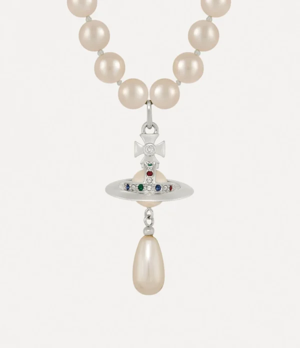 One Row Pearl Drop Choker