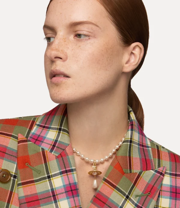 One Row Pearl Drop Choker
