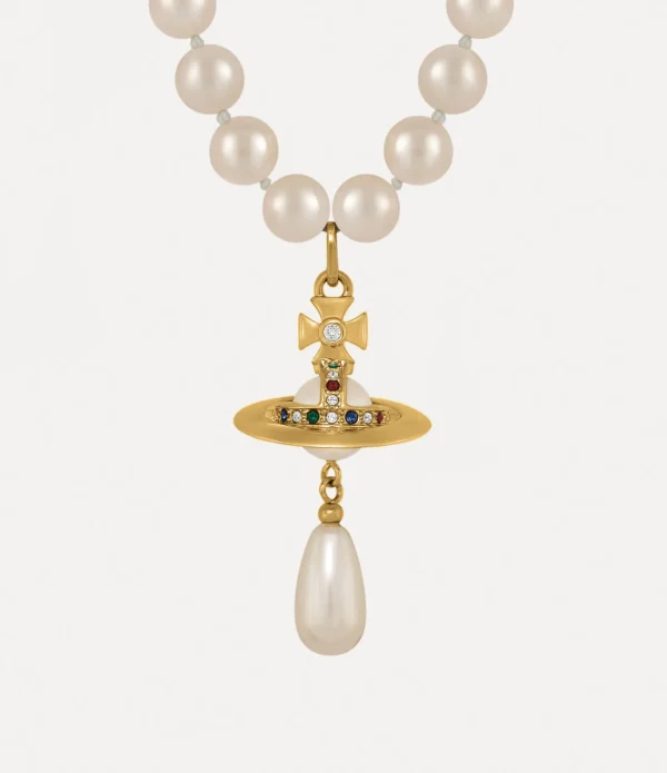 One Row Pearl Drop Choker