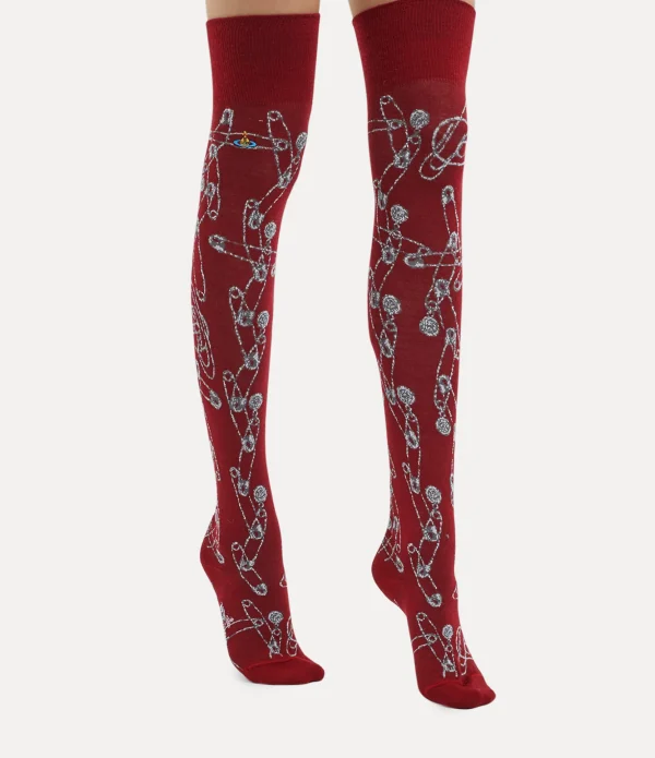 Safety Pin Over The Knee Socks