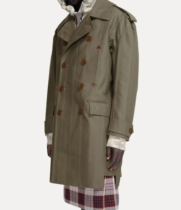 Stripped Trench Coat