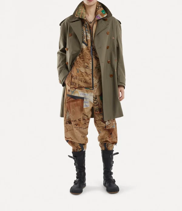 Stripped Trench Coat