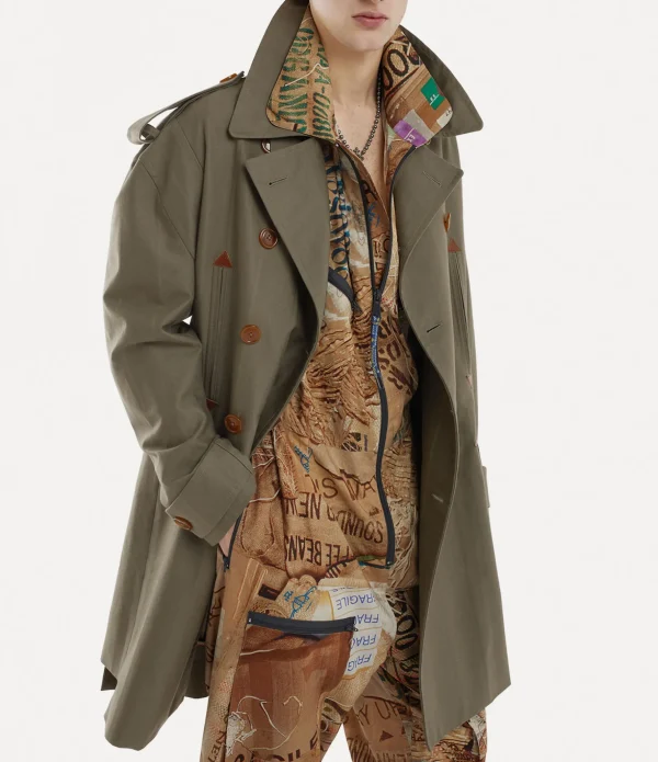 Stripped Trench Coat