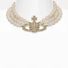 Three Row Pearl Bas Relief Choker